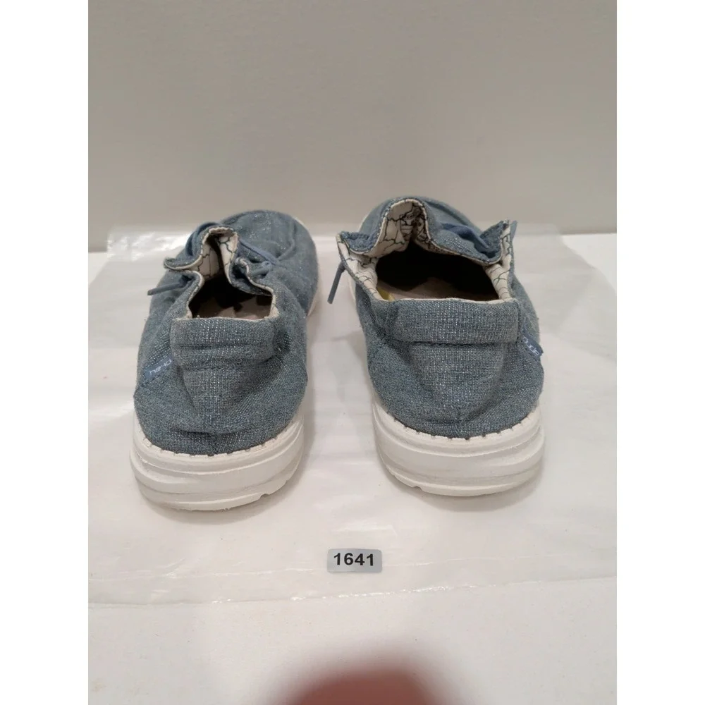 HEY DUDE WENDY SPARKLING SHOE BLUE STONE Women's Sz 8